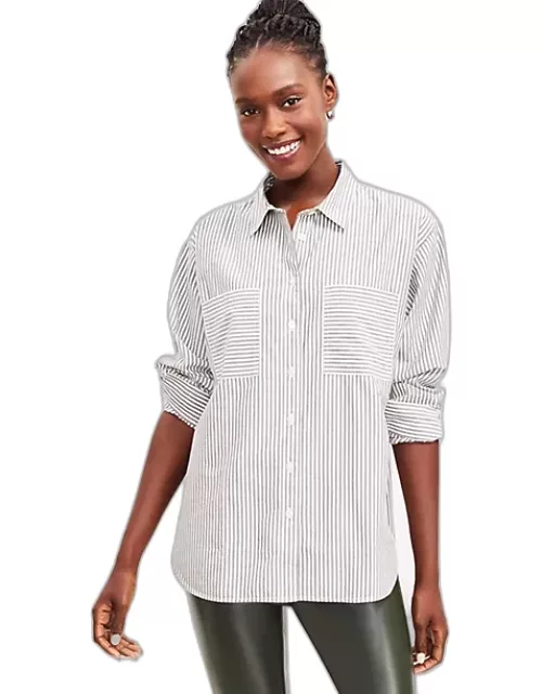 Loft Striped Pocket Tunic Shirt