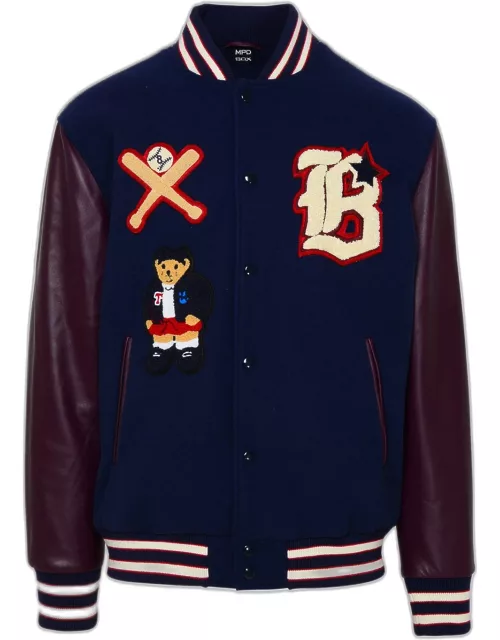 MPD BOX Varsity Wool And Leather Blend Bomber Jacket