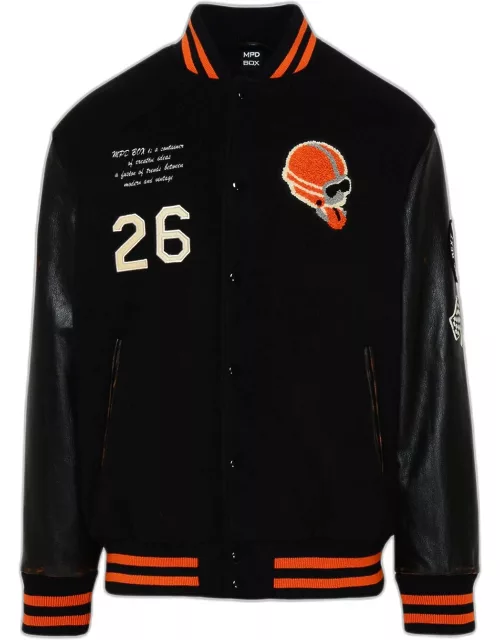 MPD BOX Varsity Wool And Leather Blend Bomber Jacket