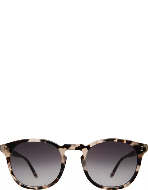illesteva Eldridge Sunglasses in White Tortoise/Grey Flat Gradient