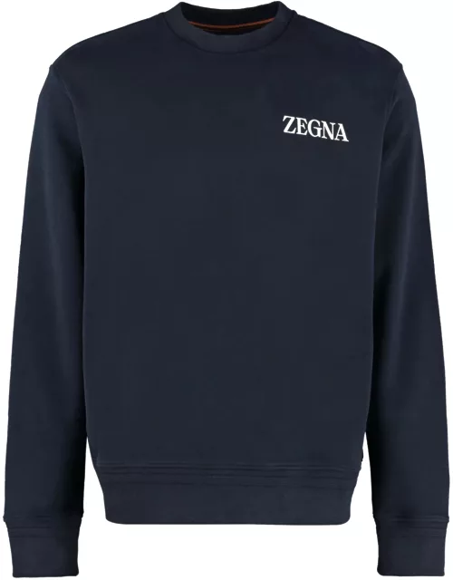 Zegna Logo Detail Cotton Sweatshirt