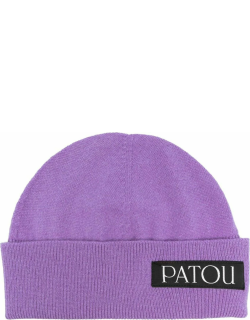 Patou Purple Merino Wool And Cashmere Beanie