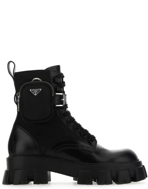 Prada Strapped Pouch Combat Boot