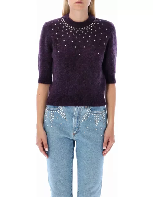 Alessandra Rich Crystals Embellishment Sweater