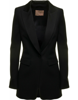 TwinSet Single Breasted Black Wool Blazer Twin Set Woman