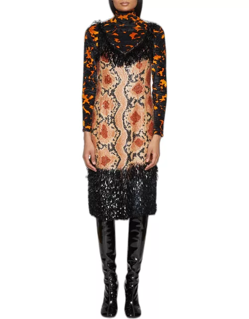 Damaras Beaded & Sequin-Embellished Fringe Dres