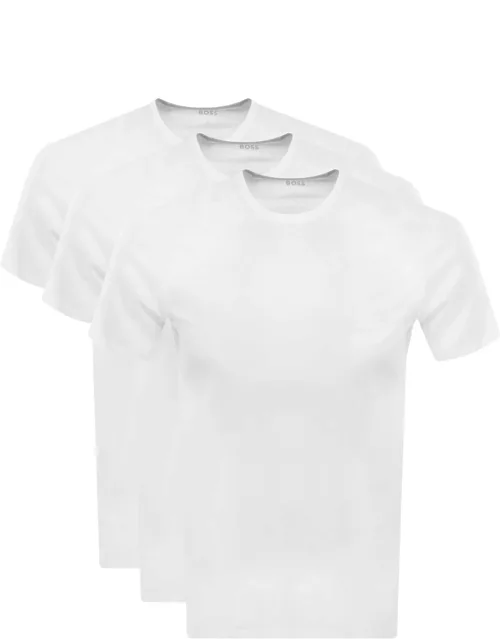 BOSS Triple Pack Crew Neck T Shirts White