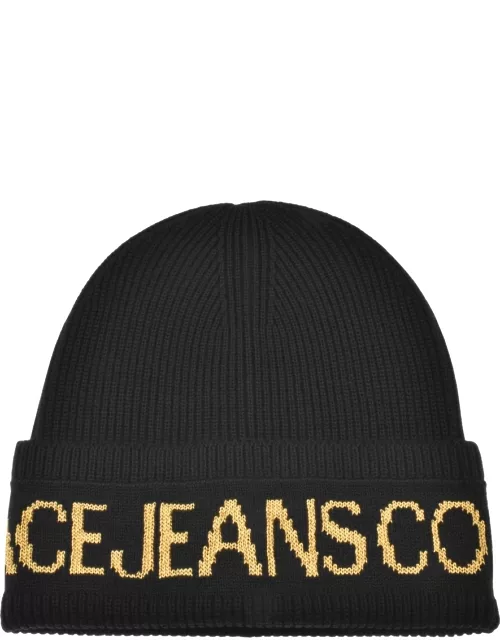 Versace Jeans Couture Knit Beanie Hat Black