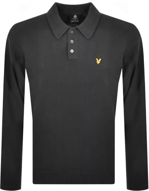 Lyle And Scott Polo Knit Jumper Grey