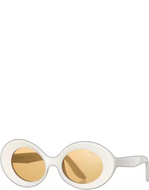 Mirrored Oval Acetate Sunglasse