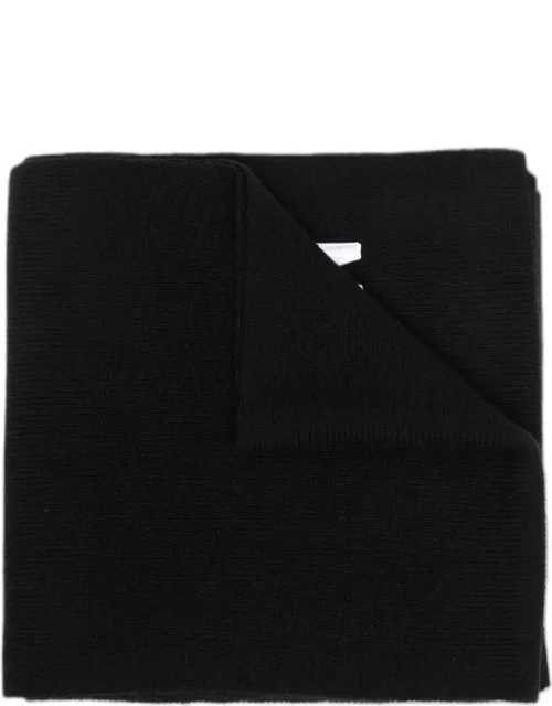 DSQUARED2 Embroidered-logo ribbed-knit scarf Black