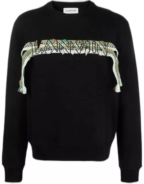 LANVIN Embroidered Curb Sweatshirt Black