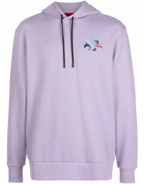 HUGO Logo-print hoodie Purple