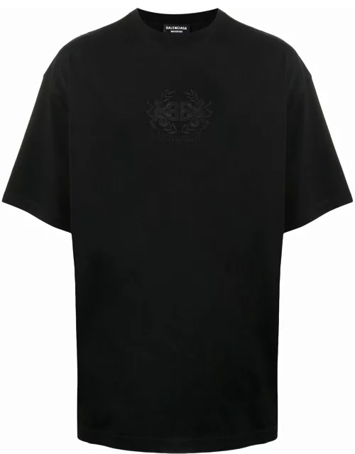 BALENCIAGA UNISEX Lion's Laurel large fit T-shirt Black