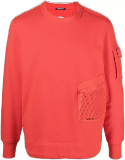 C.P. COMPANY 'METROPOLIS' Zip Patch Pocket Sweatshirt Red