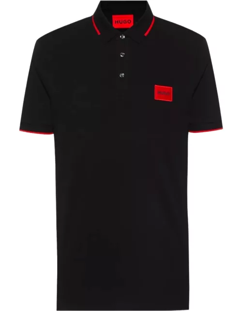HUGO Logo-patch Polo Shirt Black