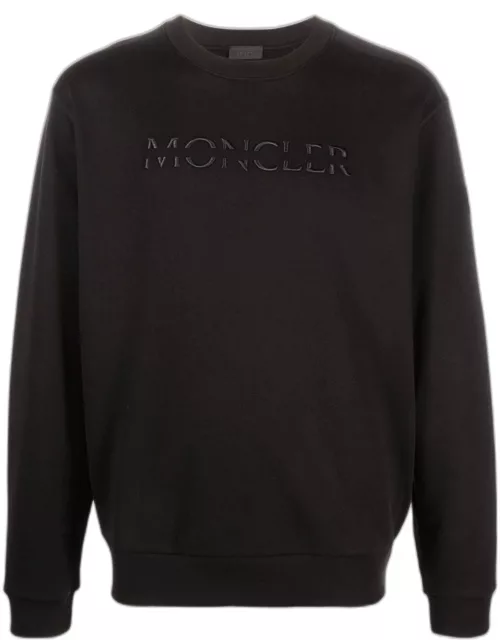 MONCLER Logo Embroidered Sweatshirt Black