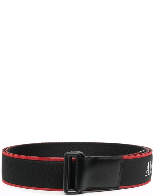 ALEXANDER MCQUEEN Logo Print Adjustable Belt Black/Red