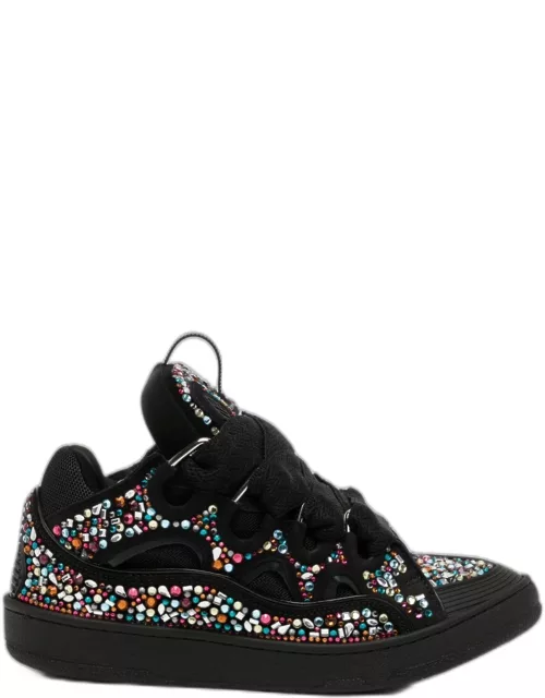 LANVIN Curb rhinestone sneakers Black/Multicolour