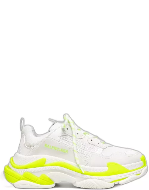 BALENCIAGA Triple S Sneakers White/Fluo Yellow