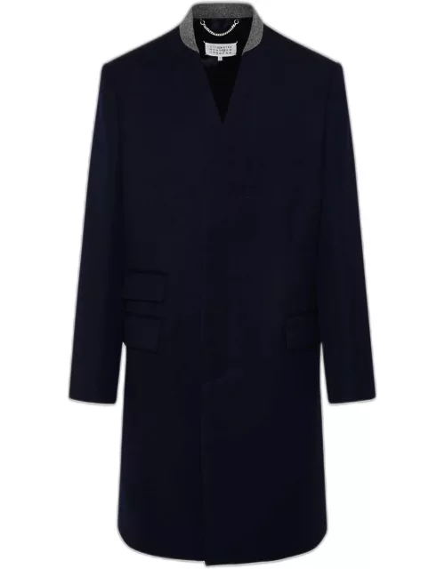 MAISON MARGIELA Blue Wool Coat
