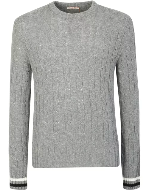 Valentino Cable Sweater Made Of Soft Virgin Woo