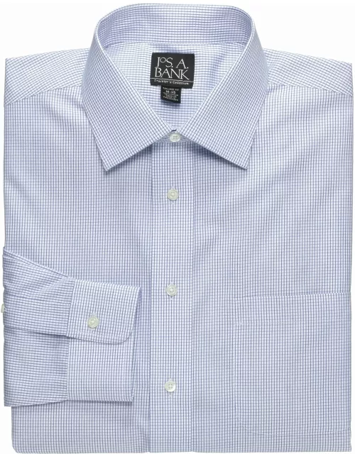 JoS. A. Bank Men's Traveler Collection Tailored Fit Dress Shirt, Blue
