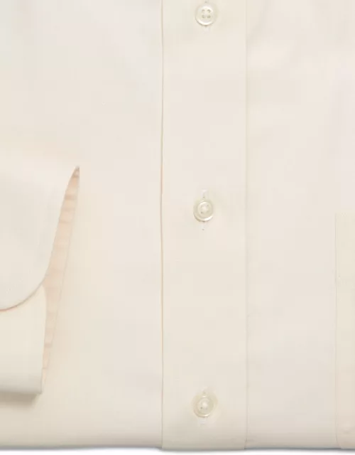 JoS. A. Bank Men's Traveler Collection Traditional Fit Point Collar Dress Shirt, New Ecru