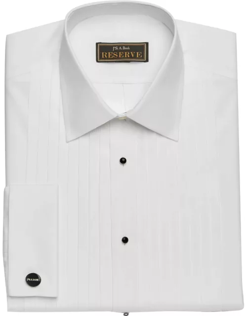 JoS. A. Bank Big & Tall Men's Reserve Collection Traditional Fit Point Collar Pleat Formal Dress Shirt , White