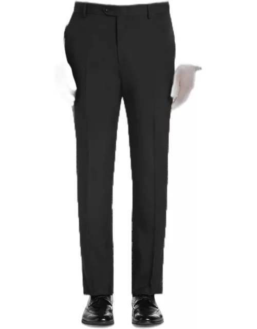 JoS. A. Bank Men's Traveler Performance Tailored Fit Flat Front Pants, Black