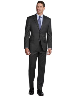 JoS. A. Bank Men's Executive Collection Tailored Fit Suit, Dark Grey, 44 Long