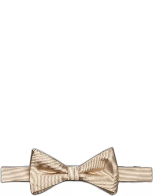 JoS. A. Bank Men's Pre-Tied Silk Bow Tie, Champagne, One