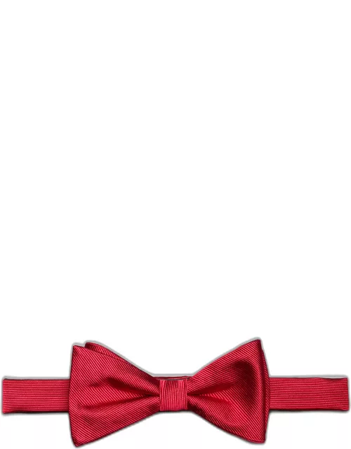 JoS. A. Bank Men's Pre-Tied Silk Bow Tie, Red, One