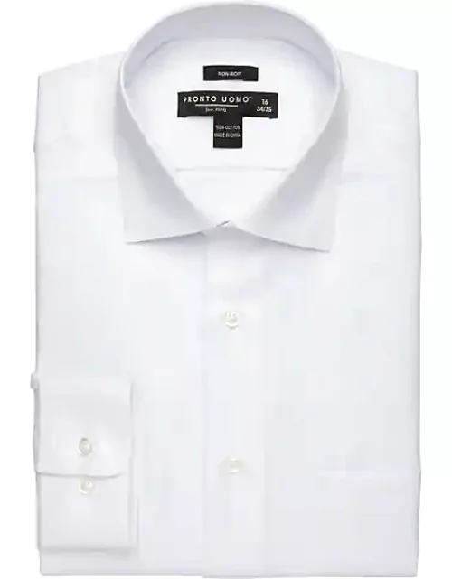 Pronto Uomo Men's Modern Fit Queen's Oxford Dress Shirt White