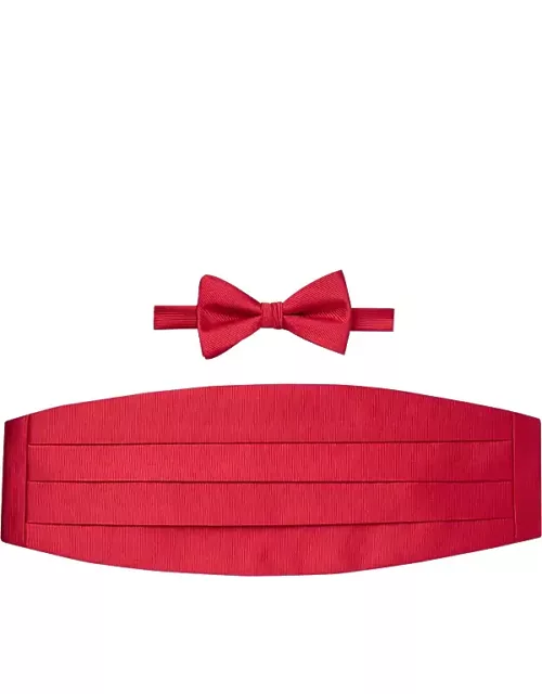 Calvin Klein Men's Red Bow Tie & Cummerbund Set
