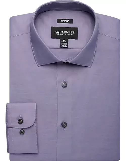 Awearness Kenneth Cole Men's Slim Fit Performance Stretch Dress Shirt Purple