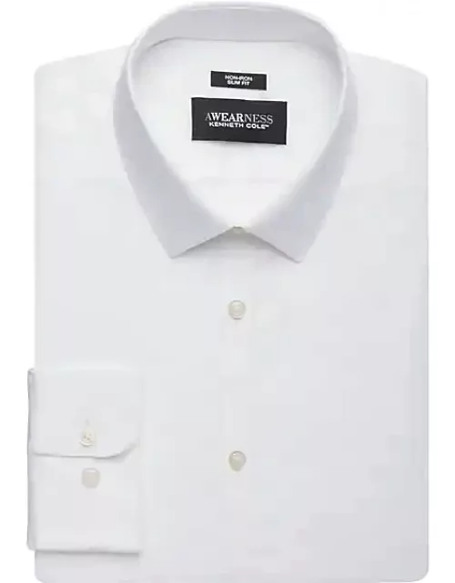 Awearness Kenneth Cole Men's Slim Fit Performance Dress Shirt White