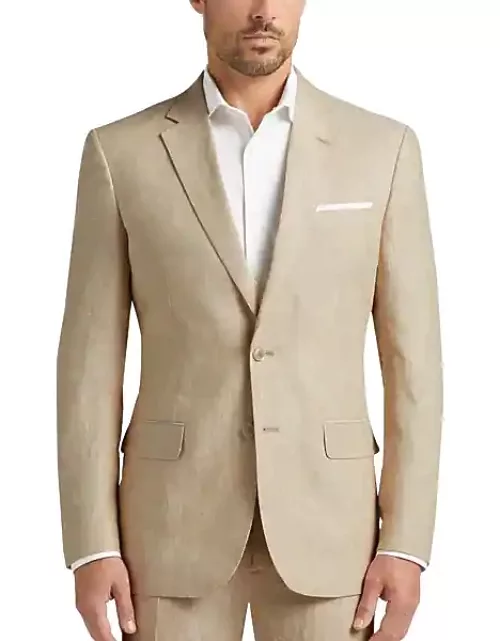 JOE Joseph Abboud Slim Fit Linen Men's Suit Separates Jacket Tan Chambray