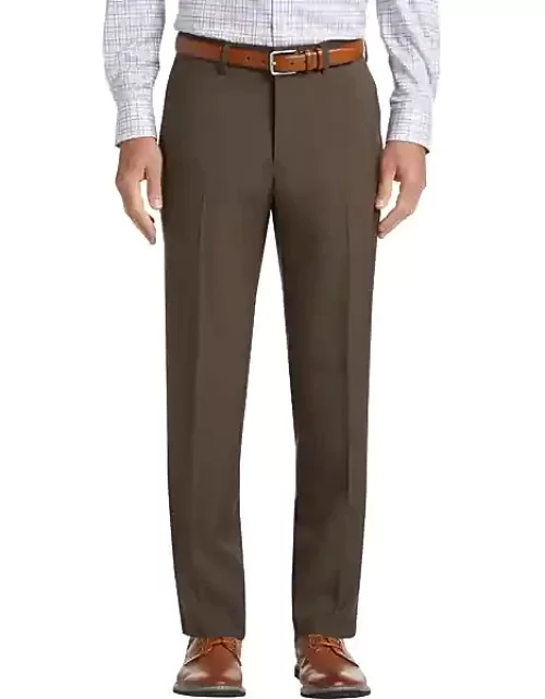 Haggar Men's Slim Fit Dress Pants Brown Solid