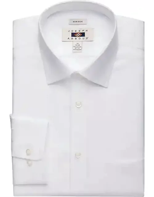 Joseph Abboud Men's Non-Iron Twill Egyptian Cotton Dress Shirt White