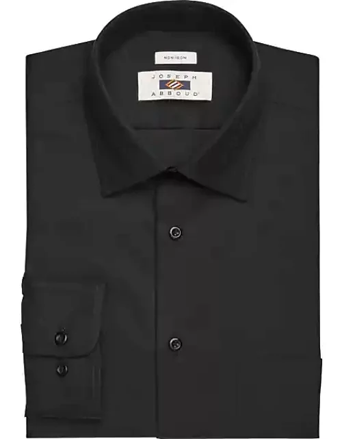 Joseph Abboud Men's Modern Fit Twill Dress Shirt Black Solid