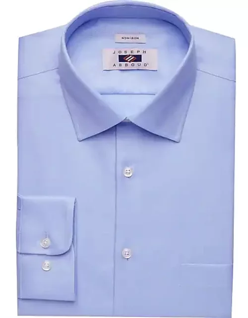 Joseph Abboud Men's Non-Iron Twill 100% Cotton Dress Shirt Blue