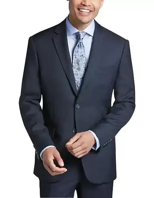 Pronto Uomo Platinum Men's Modern Fit Suit Separates Jacket Navy Sharkskin