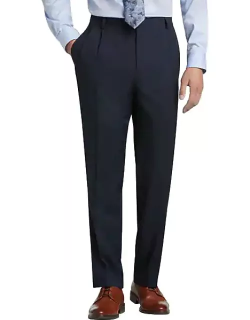 Pronto Uomo Platinum Men's Modern Fit Suit Separates Pants Navy Sharkskin