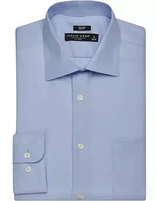 Pronto Uomo Men's Slim Fit Queen's Oxford Dress Shirt Blue