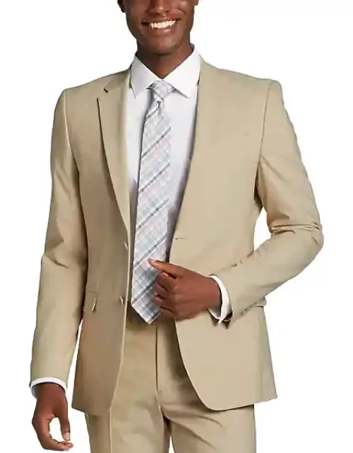 Egara Skinny Fit Men's Suit Separates Coat Tan