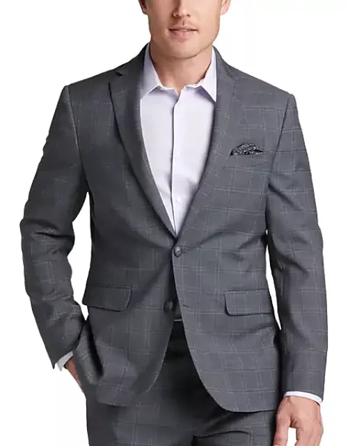 Awearness Kenneth Cole AWEAR-TECH Men's Slim Fit Suit Gray Plaid