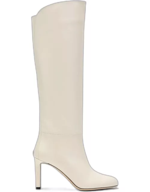 Karter boots in milk-coloured leather