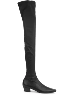 BY FAR Colette 40 Black Leather Over-the-knee Boots