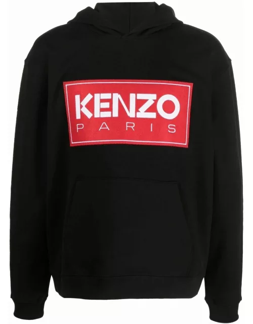 KENZO Logo-print Detail Hoodie Black
